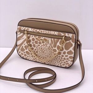 Michael Kors EW Zip Chain Crossbody Bag Real Leather Hair Calf